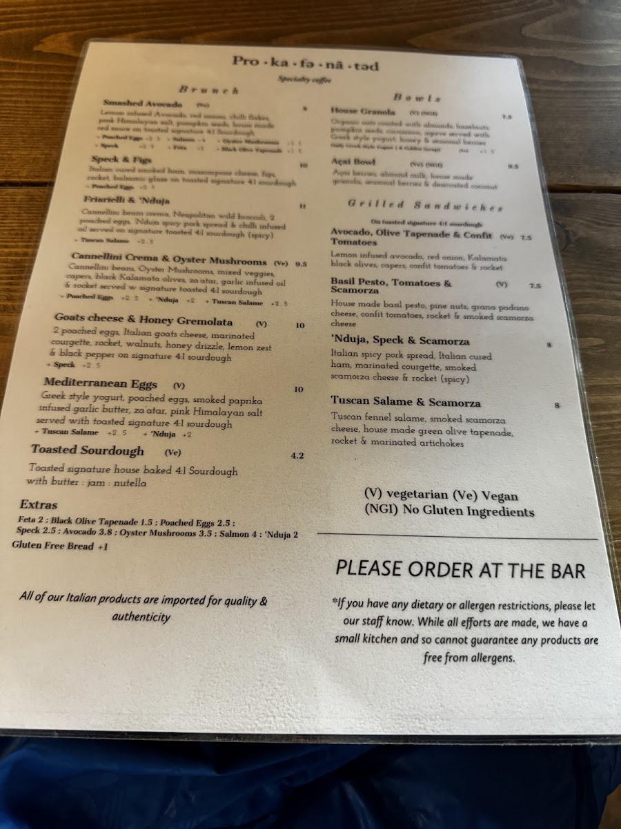 Menu - Procaffeinated photo 2