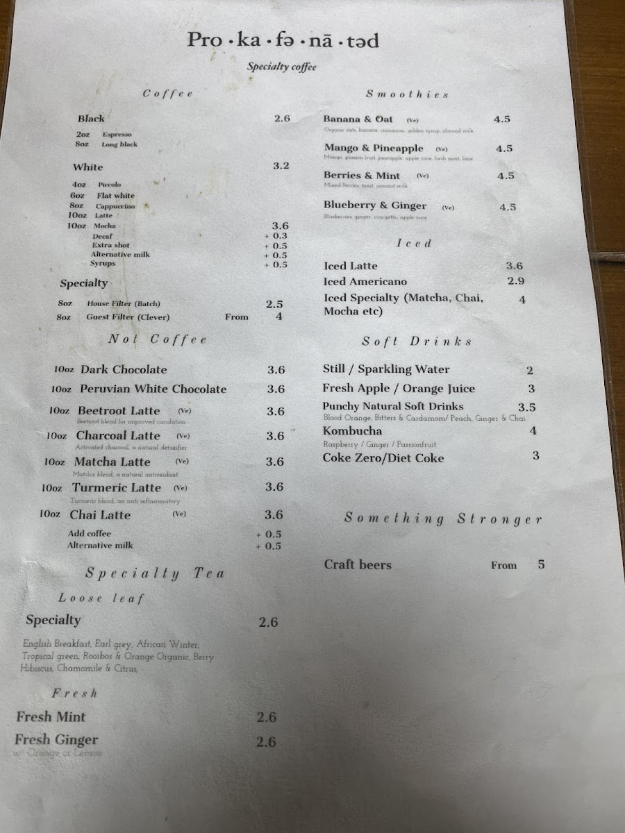Menu - Procaffeinated photo 4