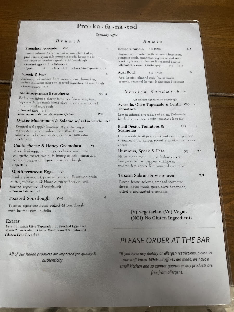 Menu - Procaffeinated photo 5